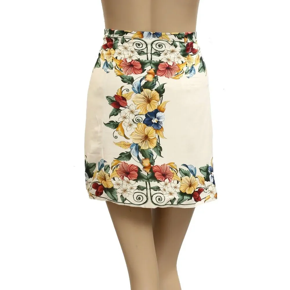 Farm Rio Anthropologie Praia Tropical Scarf Wrap Skirt Floral Print M NEW 281620
